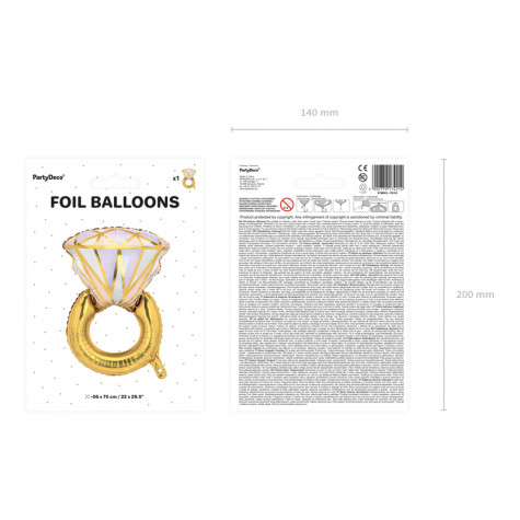 Fóliový balónek - Zásnubní prsten