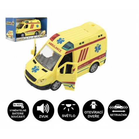 Auto ambulance na setrvačník se zvukem a světlem