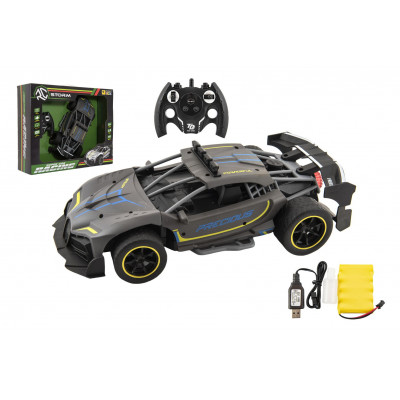 Auto RC Sport antracit vypouštějící páru 33cm 2,4GHz na baterie + dobíjecí pack