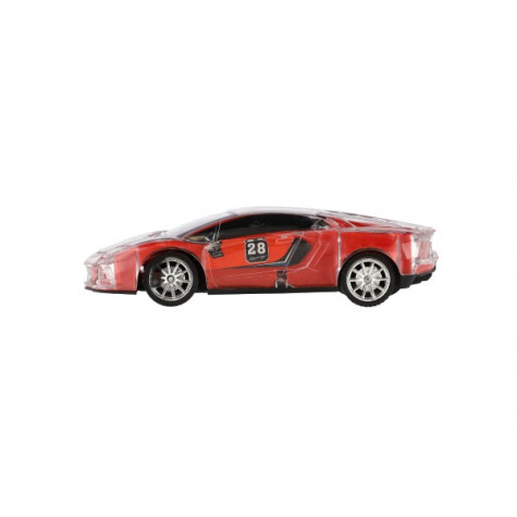 Auto závodní RC plast 16cm 27MHz na baterie se světlem ~ 5