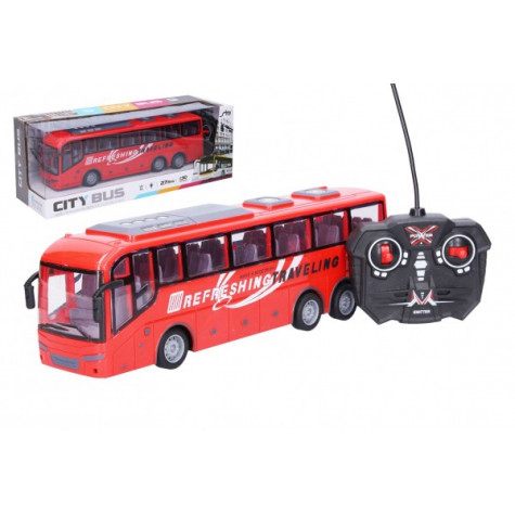 Autobus RC 32 cm na dálkové ovládání, dobíjecí baterie se světlem