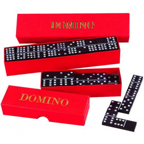 Domino společenská hra dřevěná 55ks ~ 3