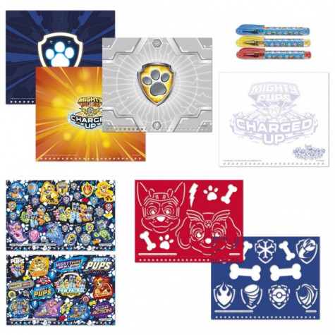 Kreativní kniha se šablonami Tlapková patrola/Paw Patrol + 3ks propisek ~ 3