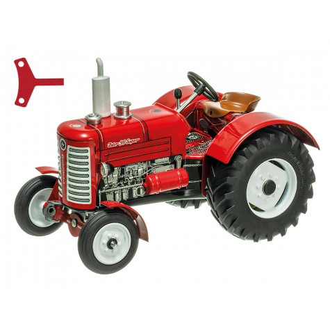 Kovap Traktor Zetor 50 Super červený na klíček kovový 15cm 1:25 ~ 1