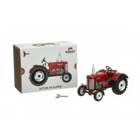 Kovap Traktor Zetor 50 Super červený na klíček kovový 15cm 1:25