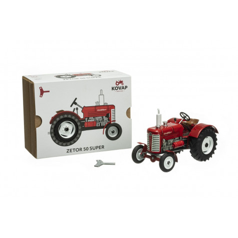 Kovap Traktor Zetor 50 Super červený na klíček kovový 15cm 1:25 ~ 4