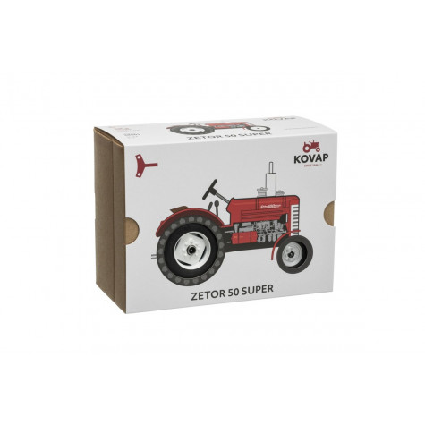 Kovap Traktor Zetor 50 Super červený na klíček kovový 15cm 1:25