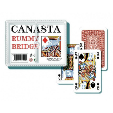 Bonaparte Canasta karty 108ks v plastové krabičce ~ 1