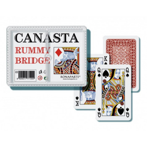 Bonaparte Canasta karty 108ks v plastové krabičce ~ 2