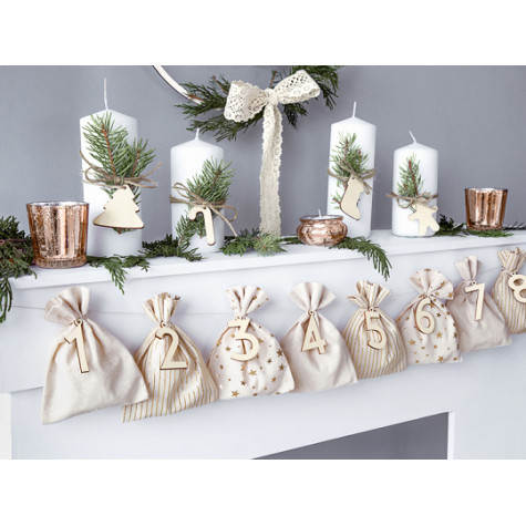 NEKOMPLETNÍ ZBOŽÍ - Adventní kalendář - látkové pytlíčky ~ 2