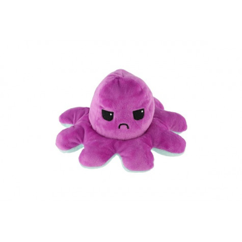Chobotnice oboustranná plyšová 18cm tyrkysovo-fialová