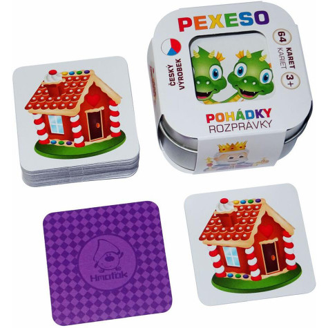Hmaťák Pexeso Pohádky 64 karet v plechové krabičce ~ 1