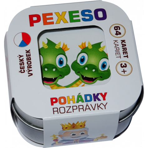 Hmaťák Pexeso Pohádky 64 karet v plechové krabičce ~ 3