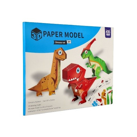 Modely 3D papírové 8 ks - Dinosauři