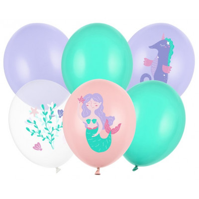 Nafukovací balónky - 6 ks - mořská panna