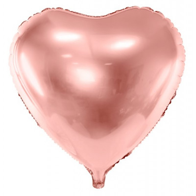 Fóliový balónek srdce 45 cm růžový - rose gold