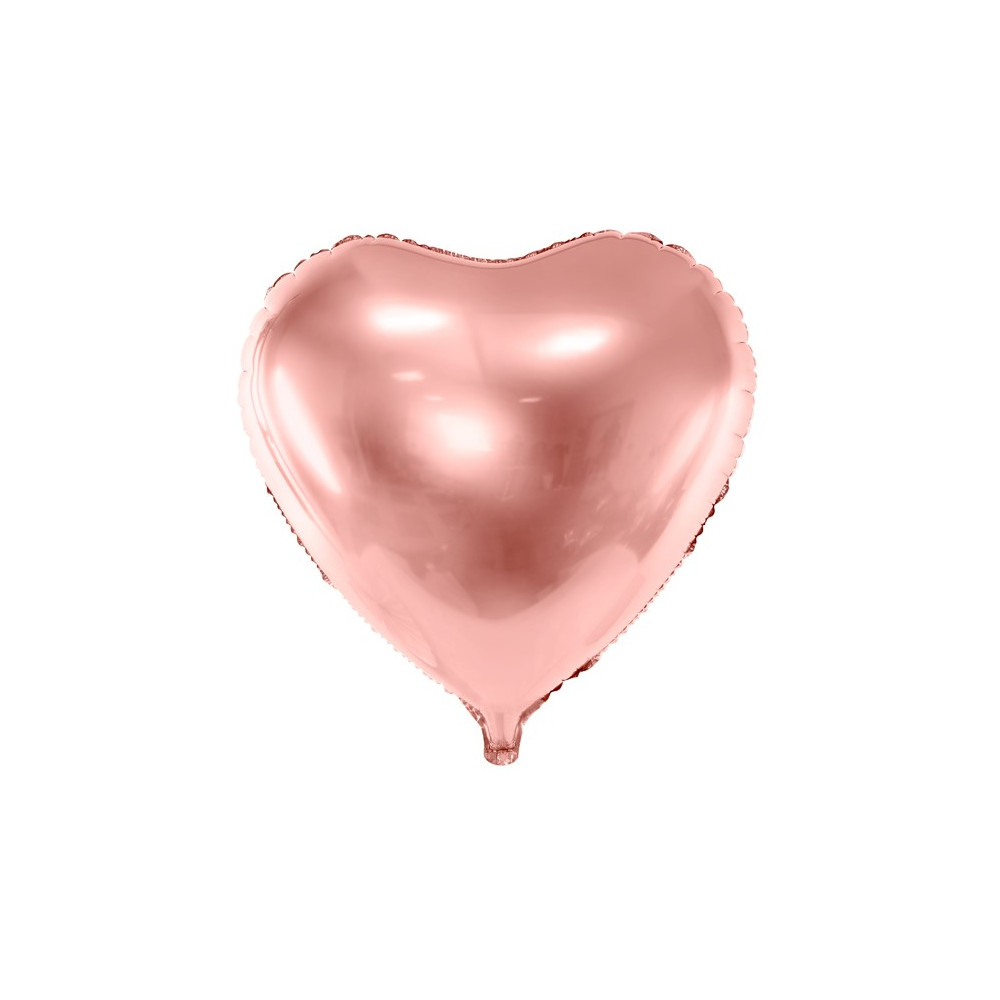 Fóliový balónek srdce 45 cm růžový - rose gold