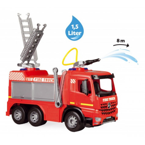 Lena Mercedes auto hasiči plast 65cm stříkací vodu nádržka 1,5l