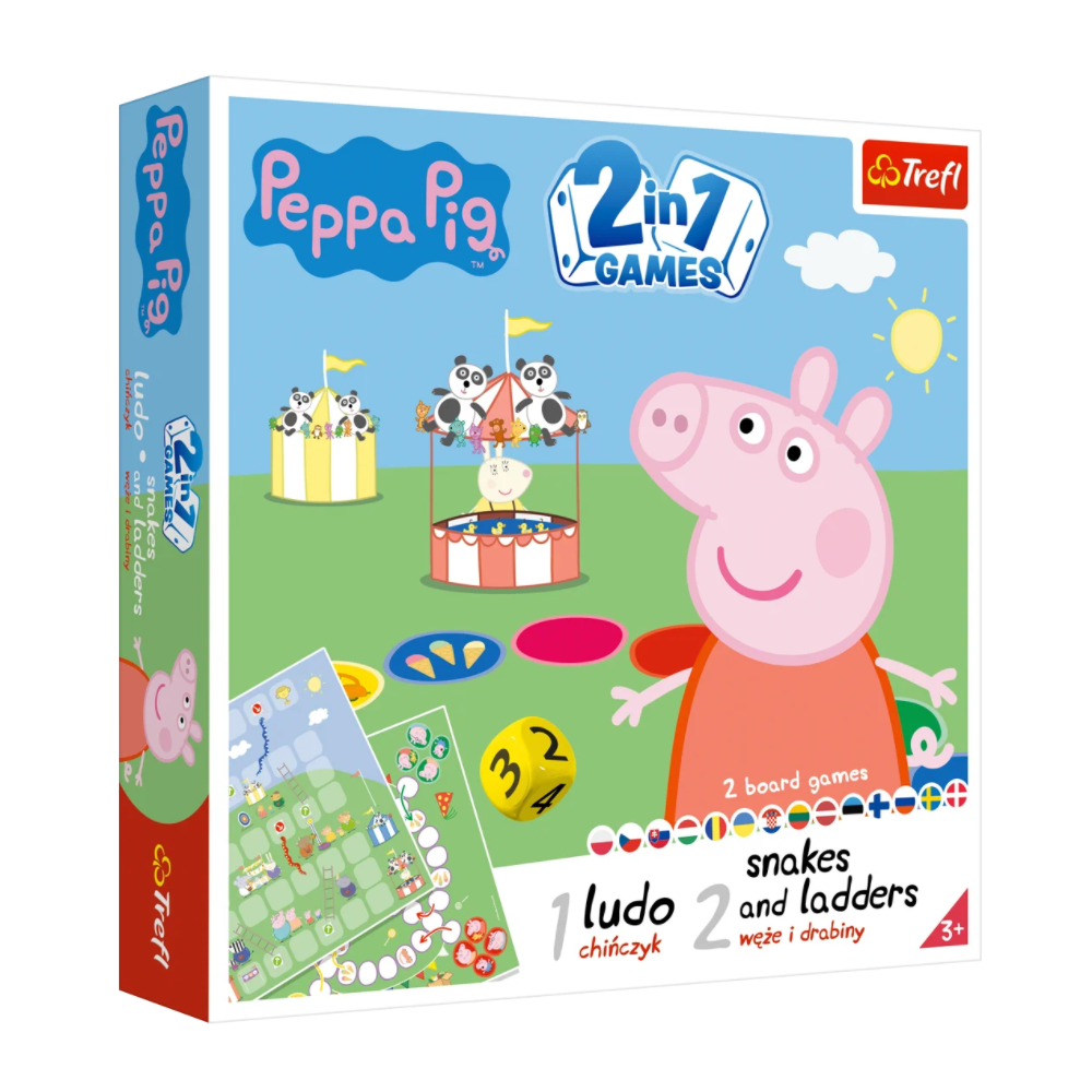 Trefl Hry Peppa Pig/Prasátko Peppa 2v1: Člověče, nezlob se a Hadi a žebříky