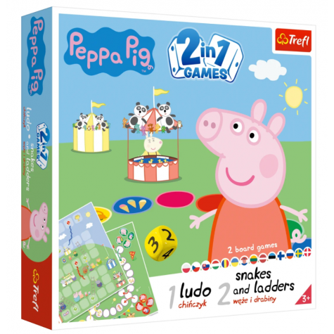 Trefl Hry Peppa Pig/Prasátko Peppa 2v1: Člověče, nezlob se a Hadi a žebříky