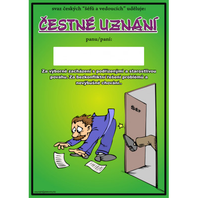 Čestné uznání - Svaz šéfů a vedoucích