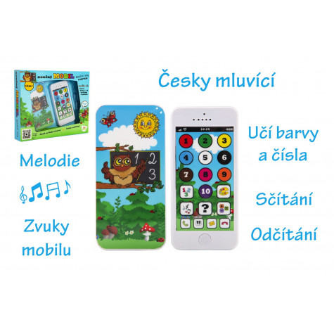 Teddies Naučný mobilní telefon s krytem Moudrá sova