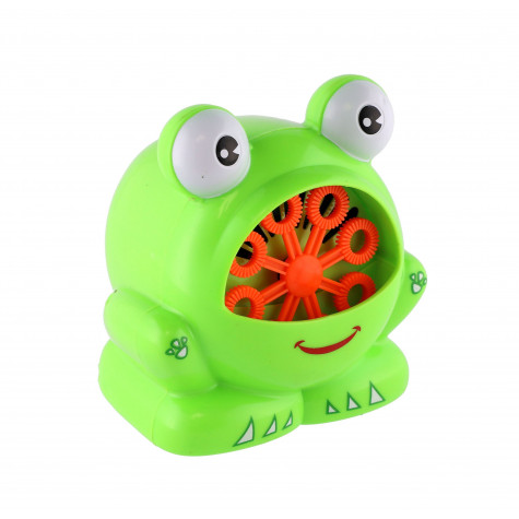 Bublifuk stroj žába plast 11x13 cm na baterie + náplň ~ 4