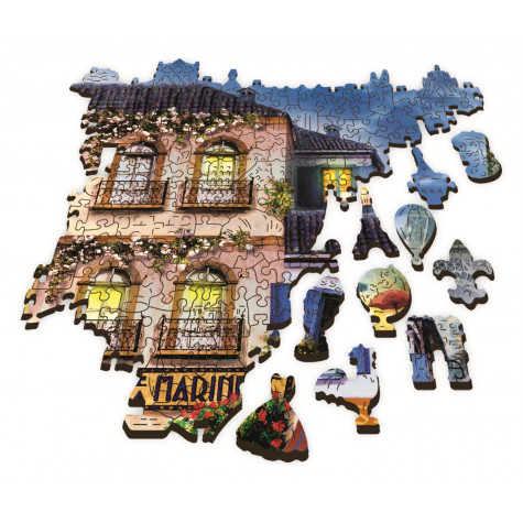 TREFL Wood Craft Dřevěné puzzle Francouzská ulice 1000 dílků ~ 3