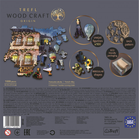 TREFL Wood Craft Dřevěné puzzle Francouzská ulice 1000 dílků ~ 5