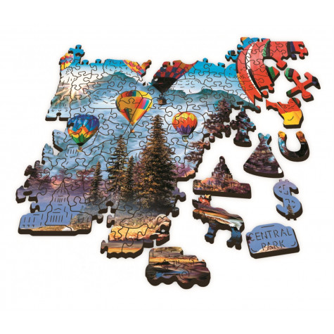 TREFL Wood Craft Dřevěné puzzle Barevné balóny 1000 dílků