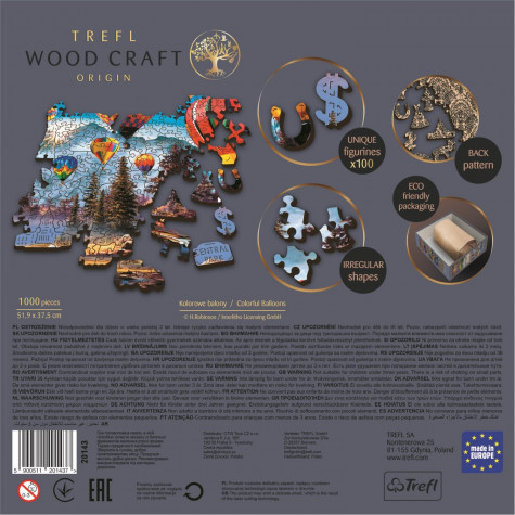 TREFL Wood Craft Dřevěné puzzle Barevné balóny 1000 dílků