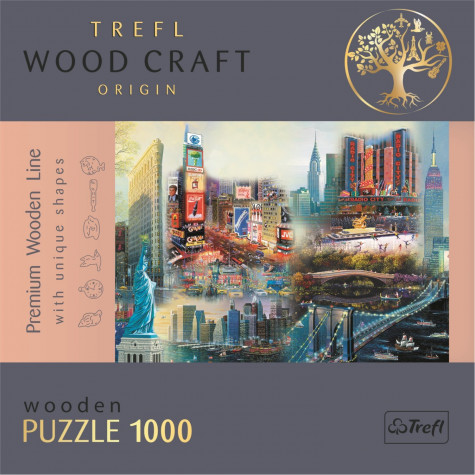 TREFL Wood Craft Dřevěné puzzle Koláž New York 1000 dílků ~ 4