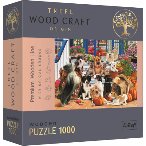 TREFL Wood Craft Dřevěné puzzle Psí přátelství 1000 dílků