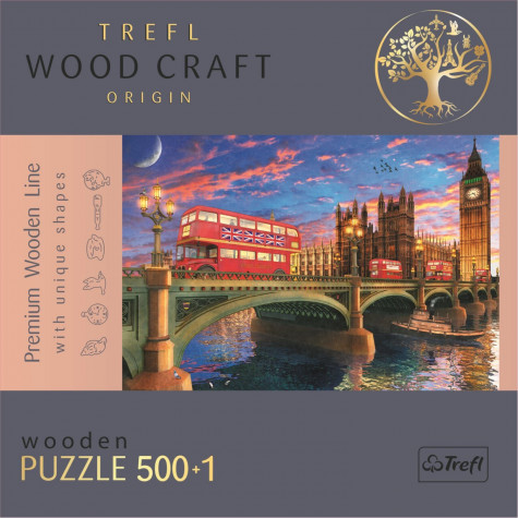 TREFL Wood Craft Dřevěné puzzle Westminsterský palác, Big Ben 501 dílků