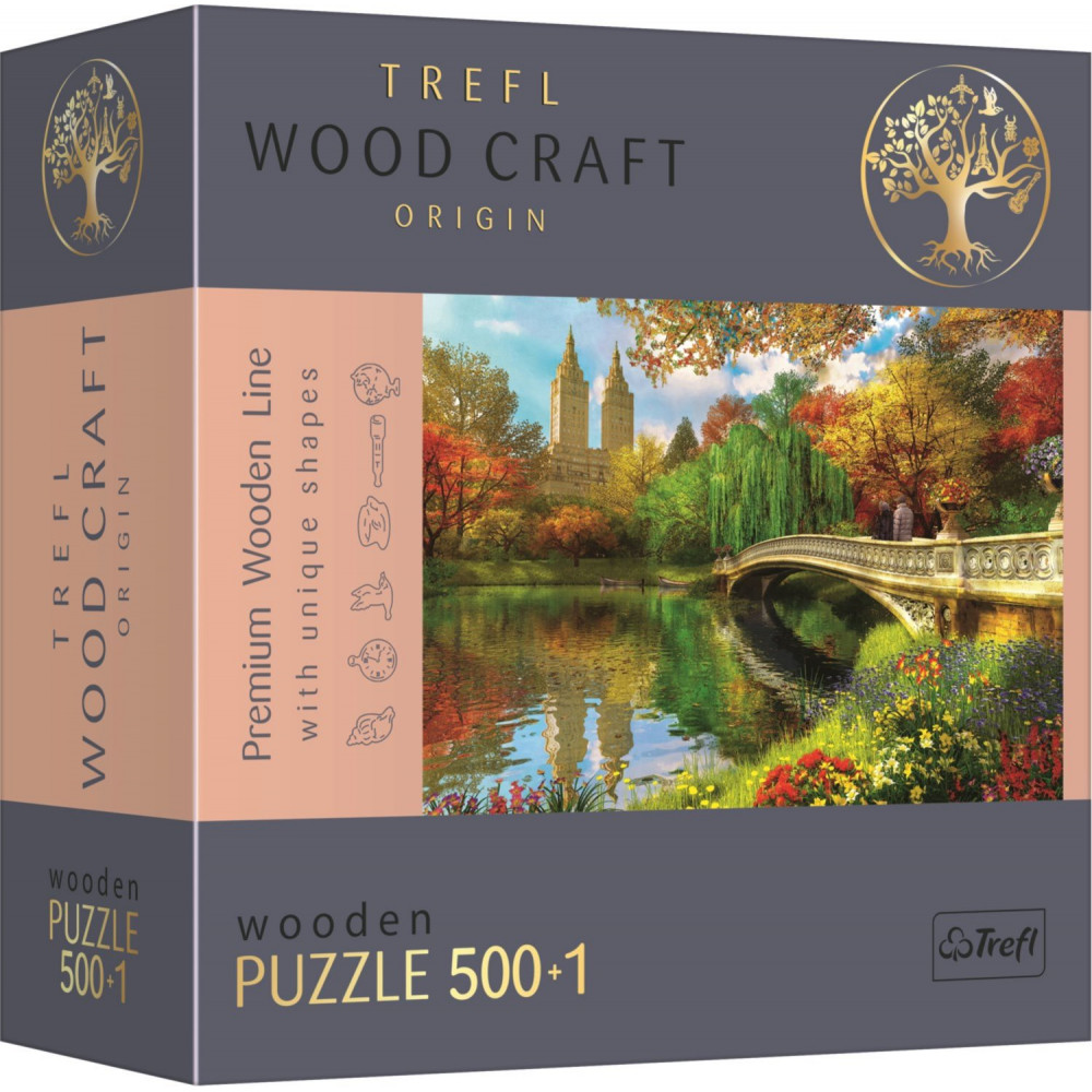 TREFL Wood Craft Dřevěné puzzle Central Park, Manhattan, New York 501 dílků