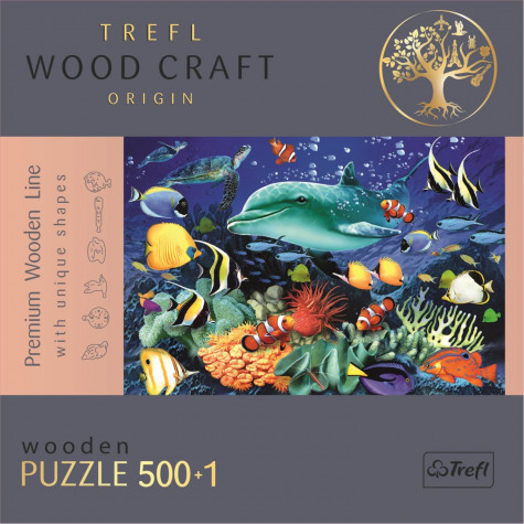 TREFL Wood Craft Dřevěné puzzle Život v moři 501 dílků ~ 4