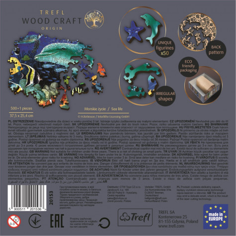 TREFL Wood Craft Dřevěné puzzle Život v moři 501 dílků ~ 5