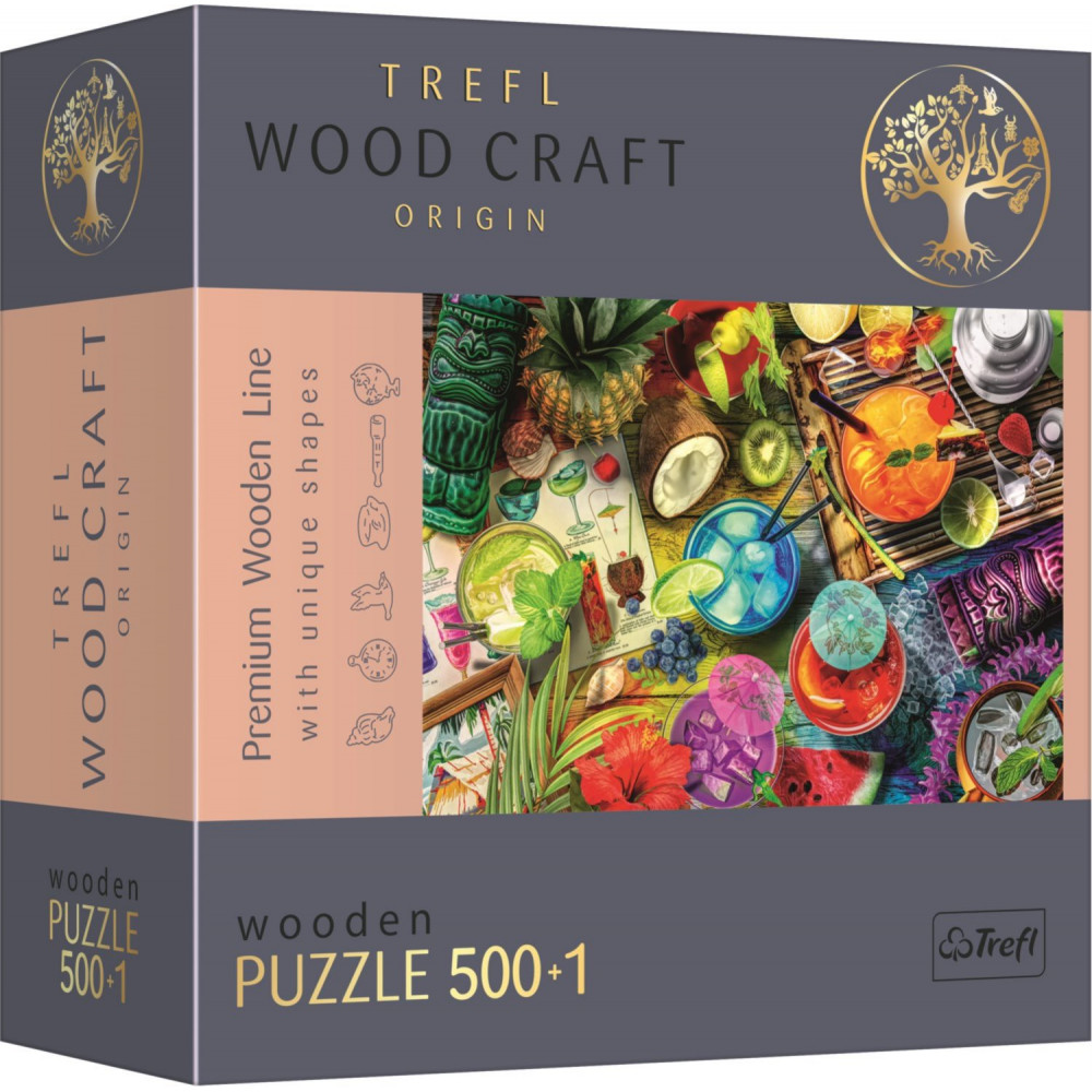 TREFL Wood Craft Dřevěné puzzle Barevné koktejly 501 dílků