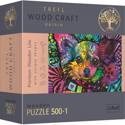 TREFL Wood Craft Dřevěné puzzle Barevné štěně 501 dílků