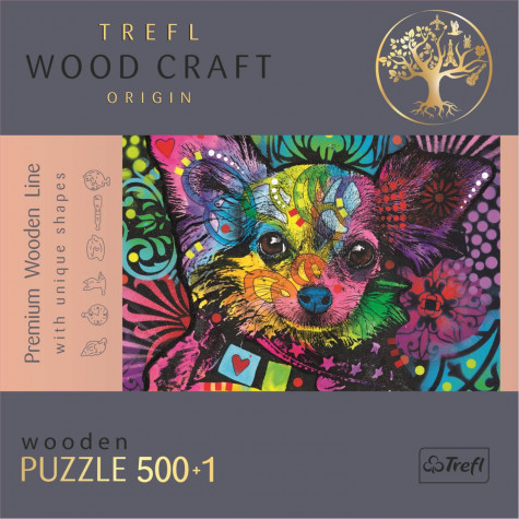 TREFL Wood Craft Dřevěné puzzle Barevné štěně 501 dílků
