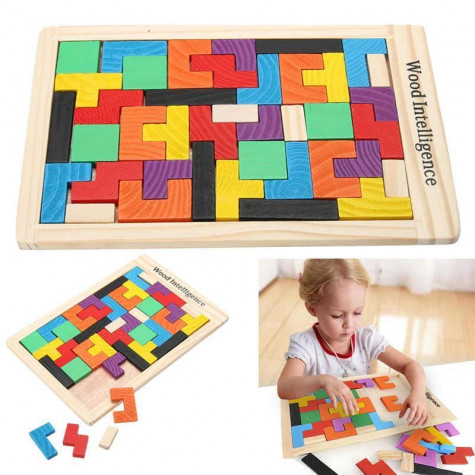 Dřevěné puzzle - tvary ~ 2