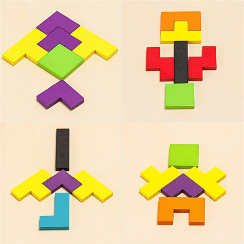 Dřevěné puzzle - tvary ~ 3