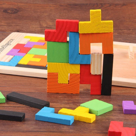 Dřevěné puzzle - tvary ~ 7