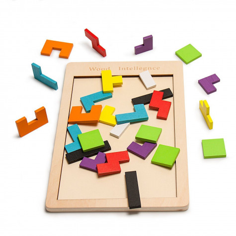 Dřevěné puzzle - tvary ~ 9