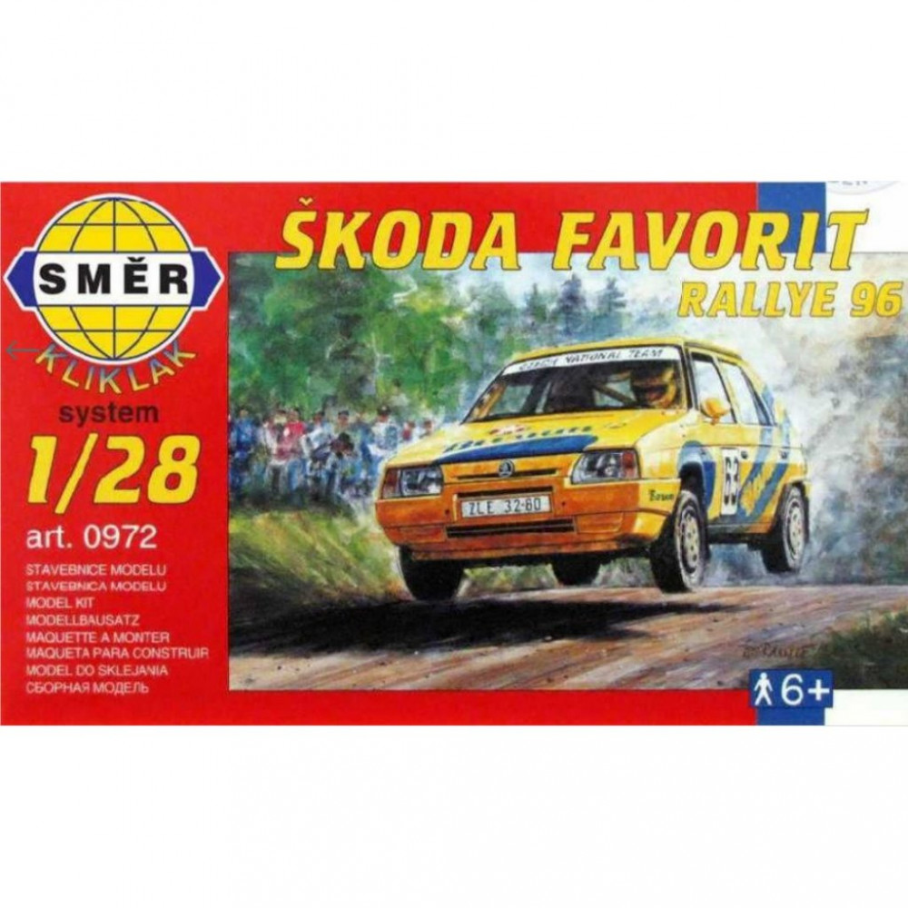 Směr Model auto Kliklak Škoda Favorit Rallye 96