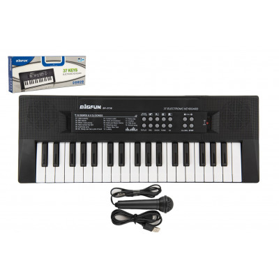 Piano/Klávesy 37 kláves napájení na USB + mikrofon