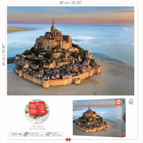 EDUCA Puzzle Mont Saint Michel ze vzduchu 1000 dílků