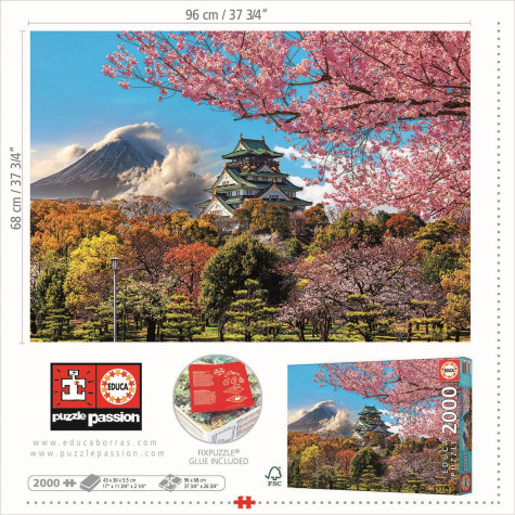 EDUCA Puzzle Hrad v Ósace, Japonsko 2000 dílků ~ 3