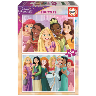 EDUCA Puzzle Disney princezny 2x100 dílků