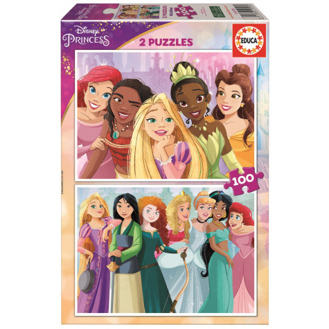 EDUCA Puzzle Disney princezny 2x100 dílků